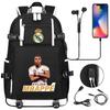 Soccer Print Backpack for Teens Casual Travel USB Charging Student Bookbag Sports Backpack Large Capacity
