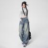 Women's American Retro Crease Wide Leg Jeans - 2026 Spring Collection, Loose Fit, Slimming Straight Leg Design.