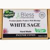 Bless-International White Sage 100%-Natural-Incense-Cones Handmade-Hand-Dipped Organic-Chemicals-Free for-Purification-Relaxation-Positivity