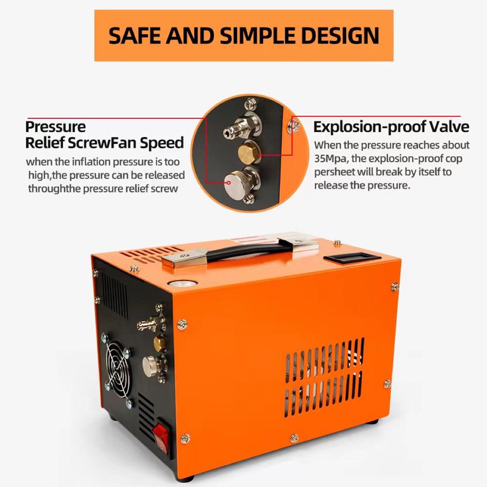 Воздушный компрессор высокого давления со светодиодным дисплеем 4500 фунтов на квадратный дюйм с охлаждающим вентилятором Интеллектуальный портативный воздушный компрессор