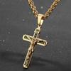 Personality Jesus Cross Necklace for Men Charm Stainless Steel Jesus Prayer Male Christian Collar Lucky Accessories