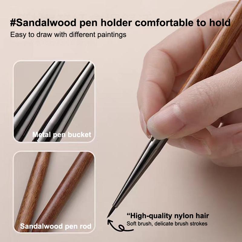 Сандаловое дерево Кисть для УФ-геля для ногтей Кисть-лайнер для нейл-арта Ручка для рисования цветов Инструмент для маникюра