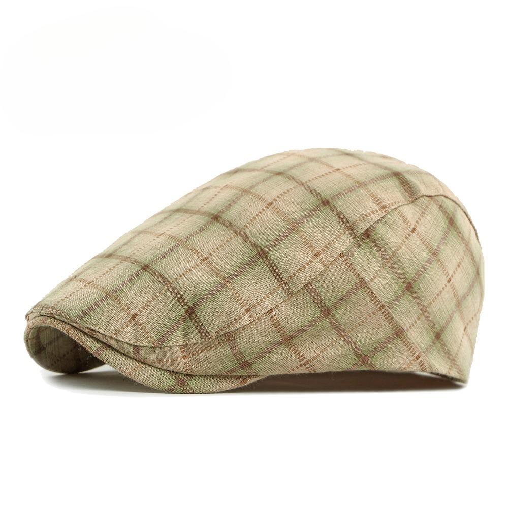 2026 Spring New Plaid Beret Hat for Men Women British Retro Flat Cap Casual Newsboy Hat Versatile Duckbill Cap