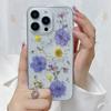 Чехлы для телефона с сушеными цветами и серебряной фольгой для iPhone 17 16 15 14 13 12 11 Pro Max XS Max XR X 7 8 Plus Мягкий силиконовый чехол
