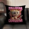 ITALlAN Brainrot Animal Cushion Cover Natural Linen Organic Fabric DoubleSided Printing Sofa Home Decor Gift Pillow Case