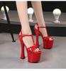 Летние туфли на высоком каблуке из лакированной кожи на платформе и каблуке 17,5 см, на платформе 8 см, пикантные модные босоножки на платформе с открытым носком
