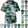 Men's Short Sleeve V-Neck Summer Print Chest Pocket Care Worker Top