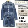 Отличное состояние Джинсовый комбинезон SEE BY CHLOE I40 USA4 Richmont Топ/Платье/Пальто(ИСПОЛЬЗОВАЛ)