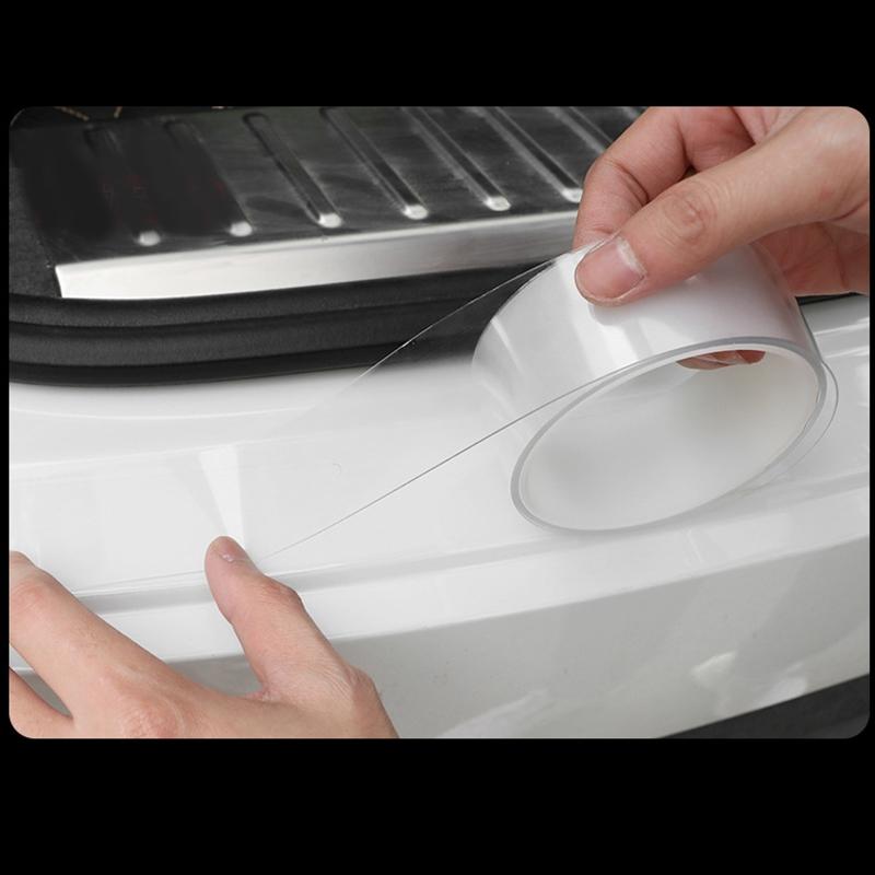 Прозрачная защита кромки двери автомобиля, защита порога от царапин, водонепроницаемая лента для автомобилей, противоударная полоса