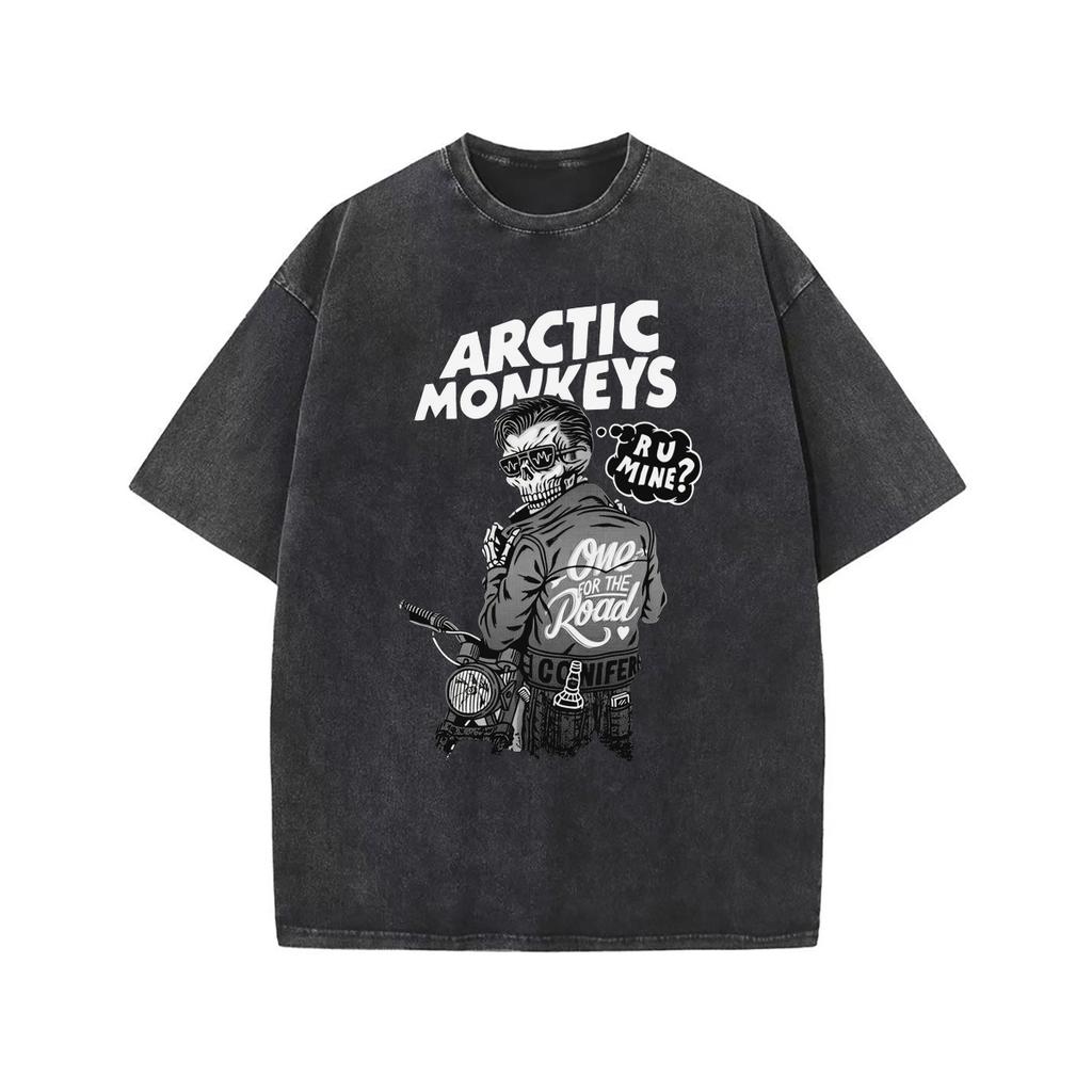 Rapper Retro Rock Arctic Monkeys Music Album Graphic Oversized Ins Mens T-shirt Casual Vintage Washed Cotton