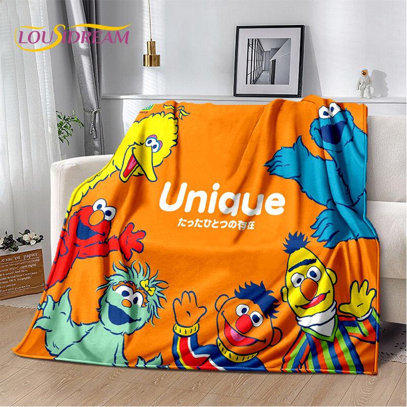 TV Sesame Street Cute Cartoon Soft Plush Blanket,Flannel Blanket Throw Blanket for Living Room Bedroom Bed Sofa Picnic Cover Kid