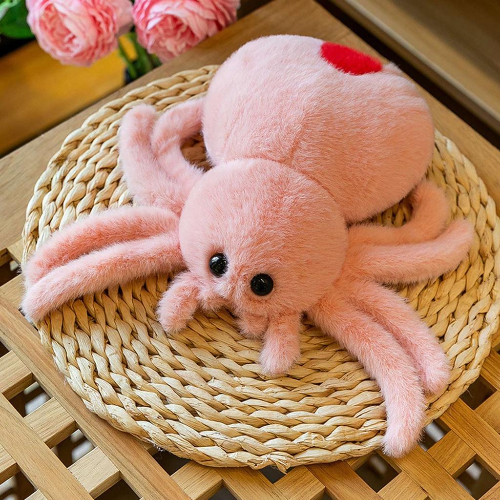Red Tailed Spider Plush Toy Spider Throw Pillow Halloween Plush Doll Children's Gift Halloween Doll Gift