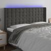 VidaXL LED Headboard Bedroom Furniture Double Bed Accessory Head of Bed Frame Interior Dark Grey 3124543