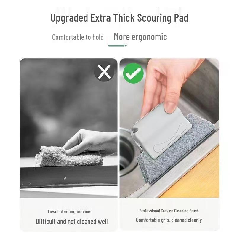 Щетка для чистки пазов окон и дверей с губкой