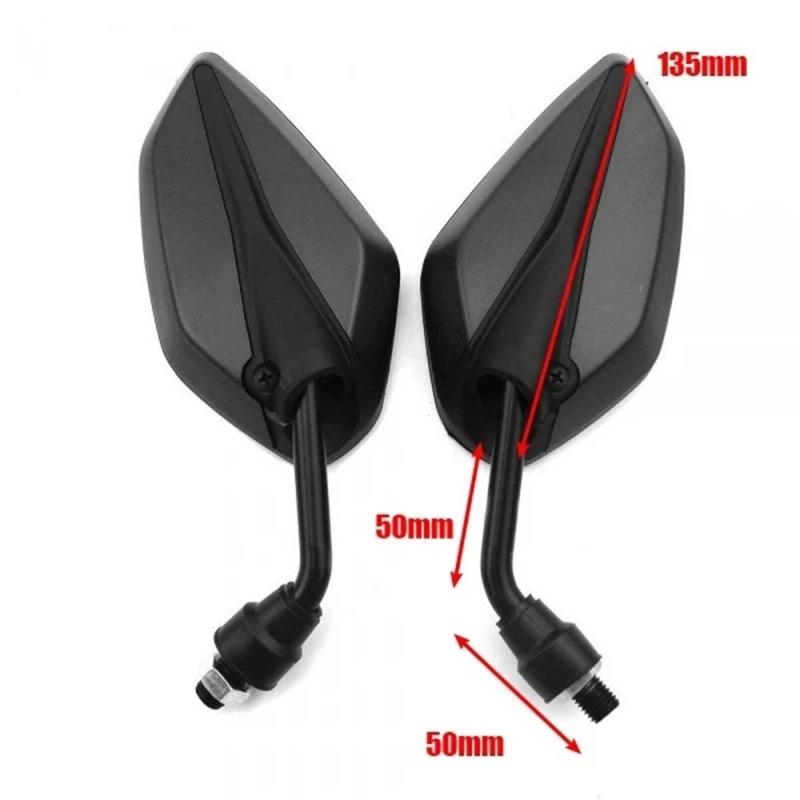 2pcs 10mm Motorcycle Rearview Mirror Scooter Motocross Rearview Mirrors Back Side Convex Mirror Motorcycle Parts