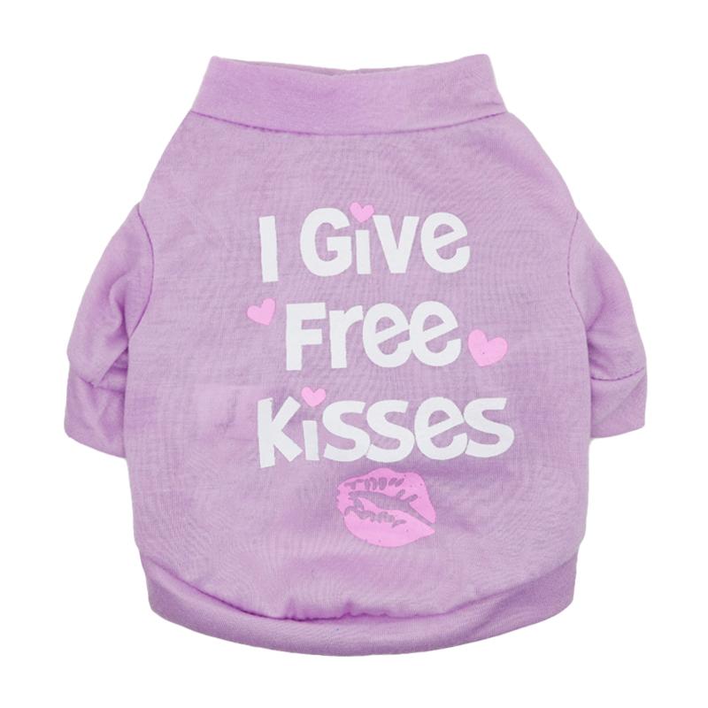 Summer Breathable Cotton Dog T-Shirts Lovely Pink With Funny Words Print Appropriate for Spring Autumn Available in XS XL Sizes
