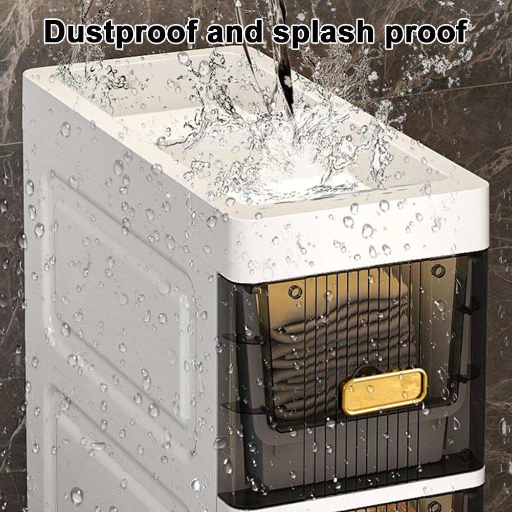 Storage Cart High Capacity 4/5 Tier Storage Floor-Standing Shelf Cabinet Waterproof Restroom Bathroom Vertical Organizer Shelves