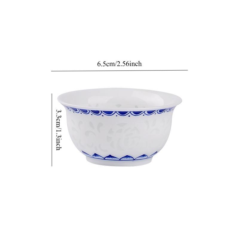 Нарисованная вручную изысканная сине-белая чайная чашка, полая керамическая чашка для кунг-фу, чайный набор на одну чашку
