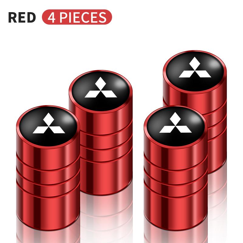 cxlqbm1 4pcs Car Wheel Air Valve Stem Cover Caps For MITSUBISHI Lancer EX 10 Lancer X Outlander ASX Colt Pajero Sport Car Accessories
