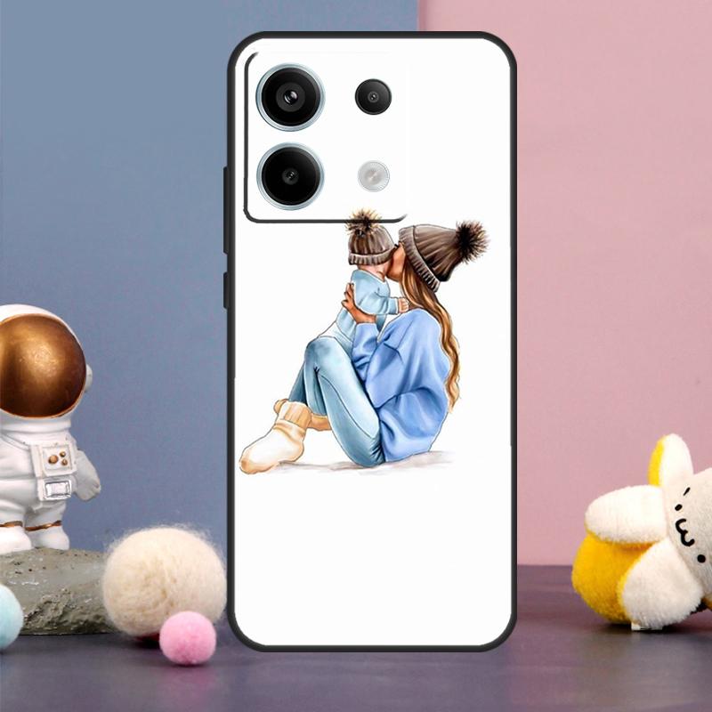 Чехол для телефона Xiaomi Redmi Note 15 Pro Plus 10 11 12 13 14 Pro Redmi 15 15C 14C 10C 12C 13C с рисунком 'Мама, Дочь, Сын, Папа'