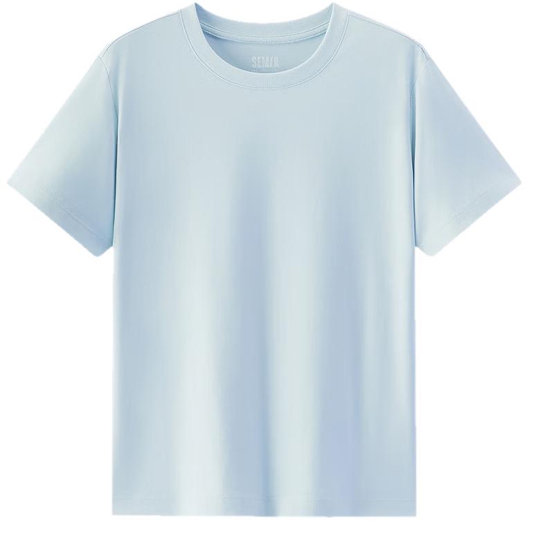 Женская однотонная футболка Semir с круглым вырезом и короткими рукавами