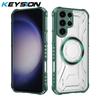 KEYSION Прозрачный магнитный чехол для Samsung S22 S23 Ultra 5G S23+ Ударопрочная задняя крышка для телефона для Galaxy S23 S21 S20 FE 5G