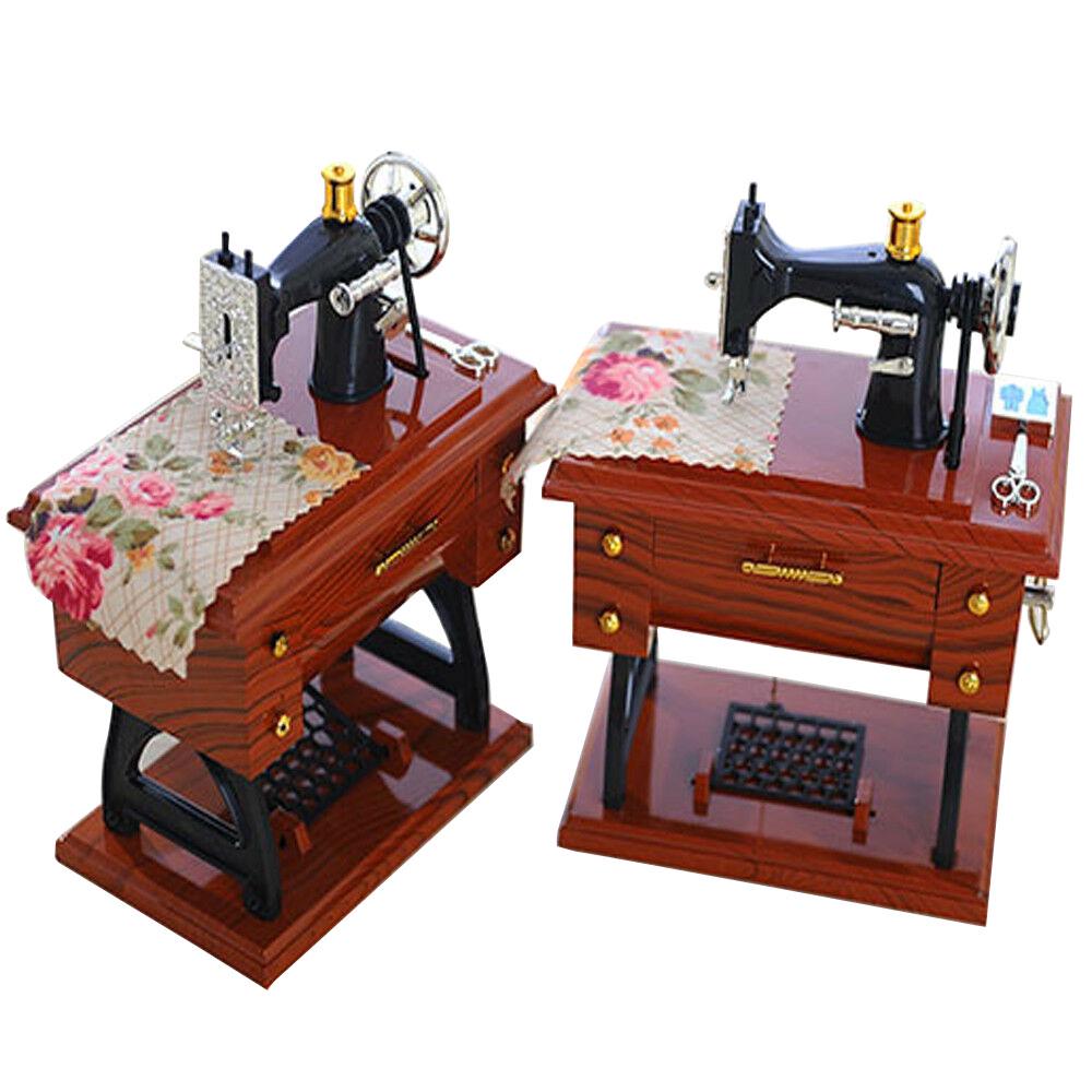 Музыкальная шкатулка, винтажная музыкальная шкатулка, мини-швейная машина, стиль, механическая механическая шкатулка на день рождения, Рождественский подарок, декор стола