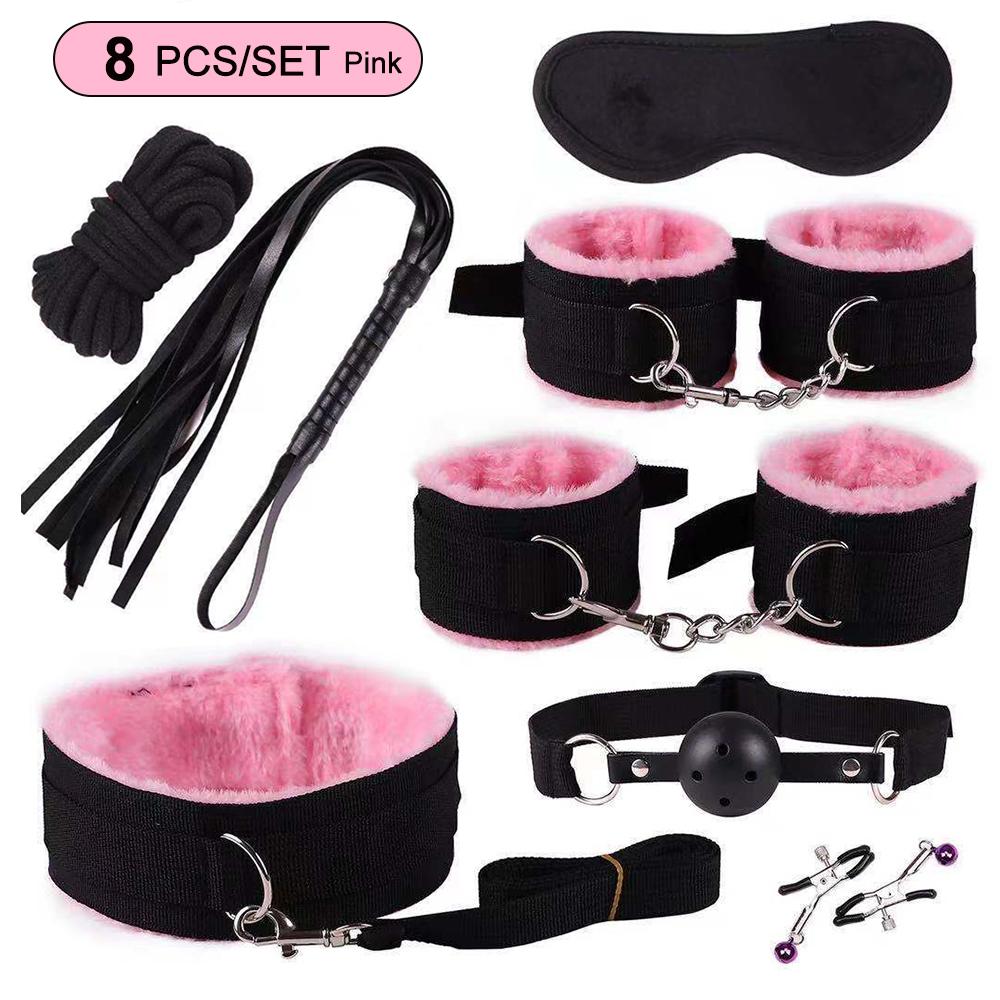 BDSM Adult SM Sex Products Kits Bondage Gear Collar Butt Oral Erotic Bundle Sex Game for Couple Vibrator female sexulae toy 18
