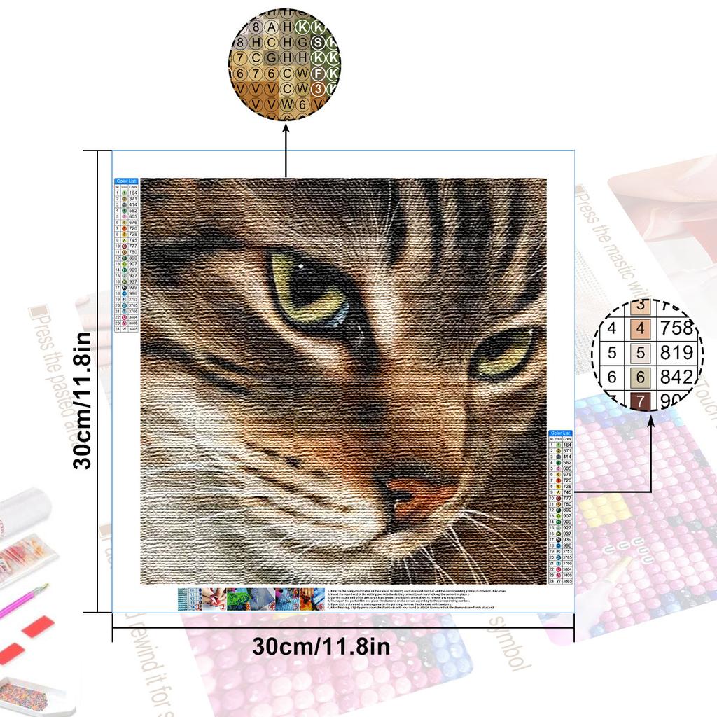 Diy Painting Cat Diamond Profile Cross Stitch Kit Mosaic Art Diamond Painting Full Circlesquare Diamond Home Decoration