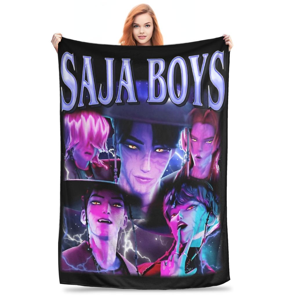KPop Demon Hunters Huntrix Blue Tiger Derpy Blanket Super Soft Cozy Throw Blankets for Sofa 50x60 Inch Multi-size Bedspreads
