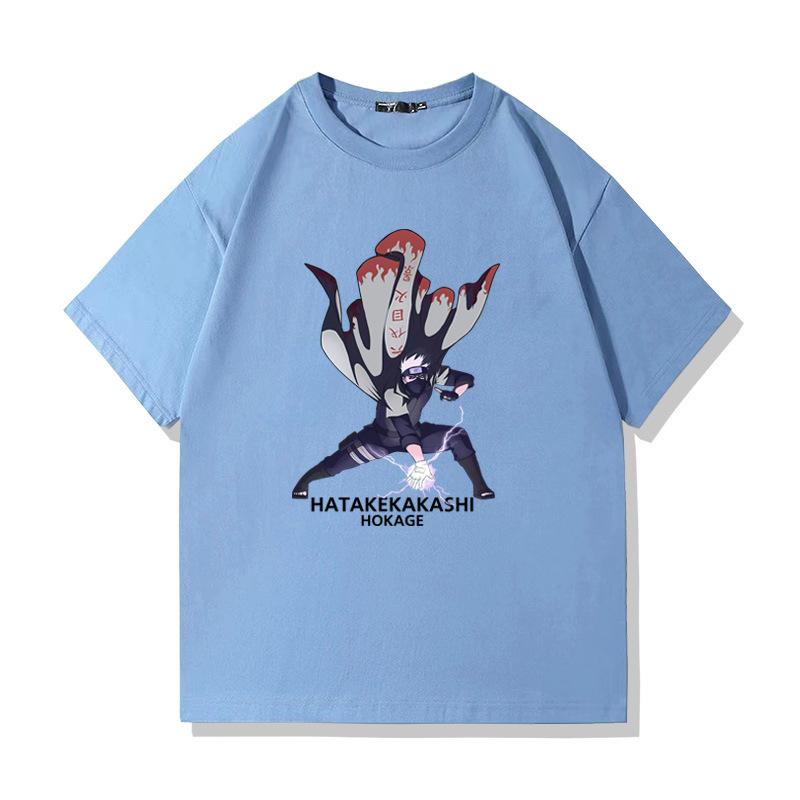 Summer Loose Childrens Tshirt Japanese Anime Naruto Peripheral Pure Cotton Printed Parentchild Casual Short Sleeved Shirt