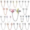 New Cute Butterfly Heart Arrow Safety Chain Pendant Fit Original  Charms Bracelet Fashion Women DIY Jewelry Making Gifts