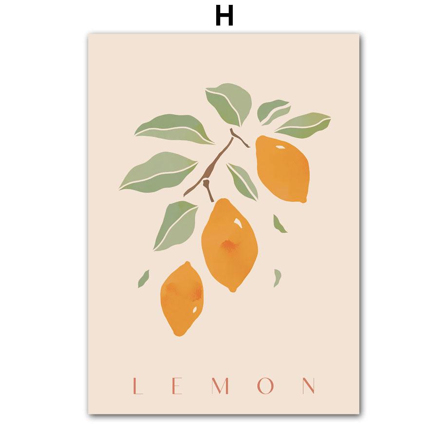 Грейпфрут Малина Вишня Банан Лимон Плакаты и принты Холст Картина Скандинавские настенные художественные картины для декора кухни