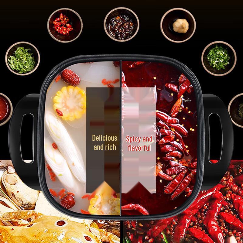 Aishida Квадратная электрическая кастрюля с уткой-мандаринкой 5,5 л