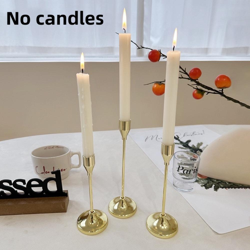 3Pcs/Set Exquisite Candlestick Holder Metal Table Candle Stand Candlelight Dinner Props  Wedding