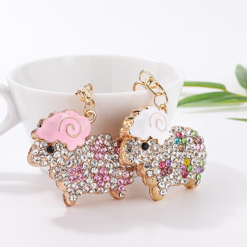 Zodiac Goat Rhinestone Keychain Shiny Bling Rhinestone 1Pcs Alloy Key Ring for Graduation Gift Backpack Pendant