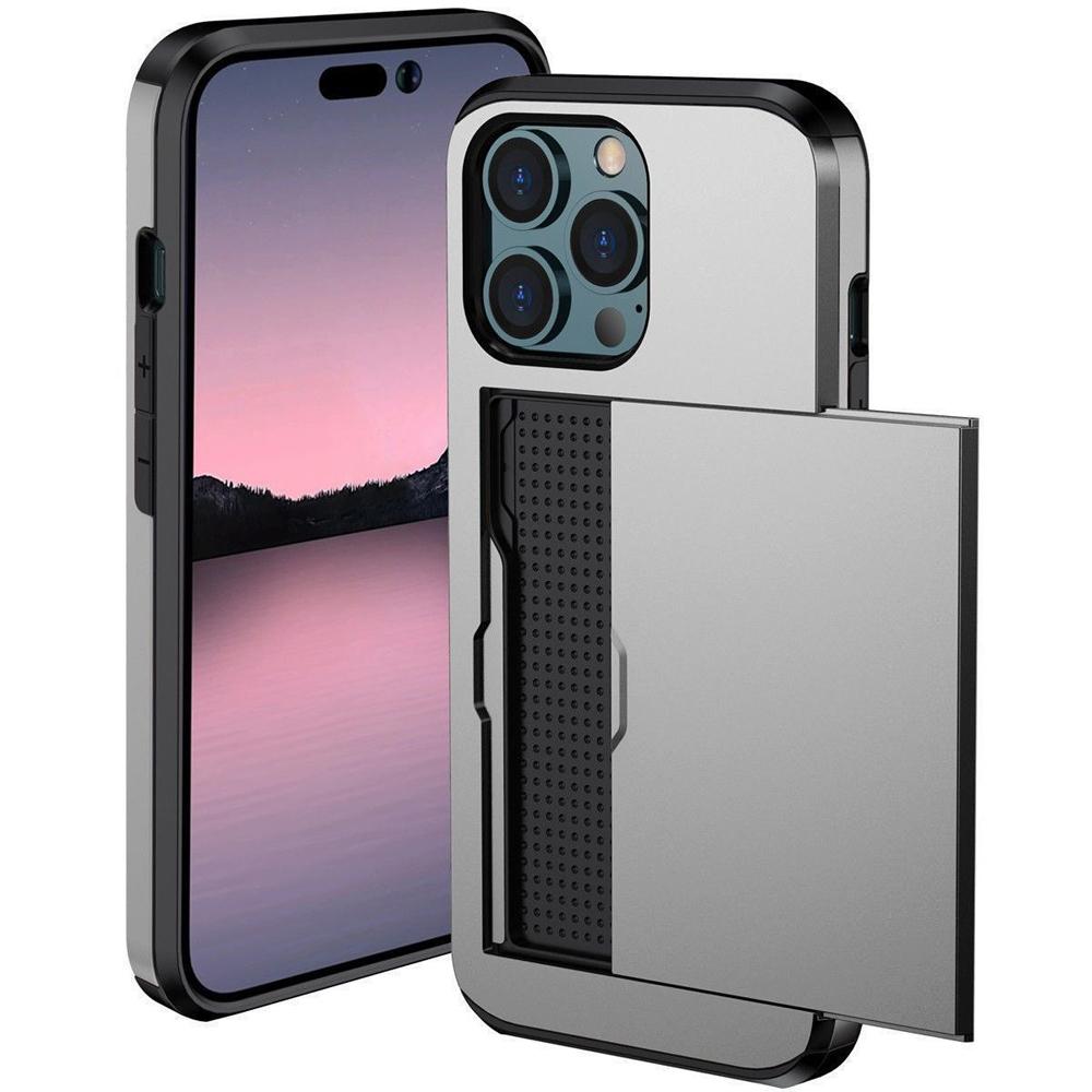 Ударопрочный тяжелый жесткий чехол с отделением для карт для iPhone 16 Pro Max 15 Pro Max 14 Pro Max