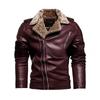 Новый продукт Мужская зимняя кожаная куртка Трендовая мода Костюм воротник меховая интегрированная кожаная куртка для мужчин