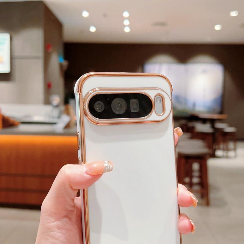 Роскошный однотонный глянцевый мягкий чехол TPU для Google Pixel 9 Pro XL 8 Pro 7A, ультратонкое покрытие, защита линз, противоударный глянцевый чехол для телефона