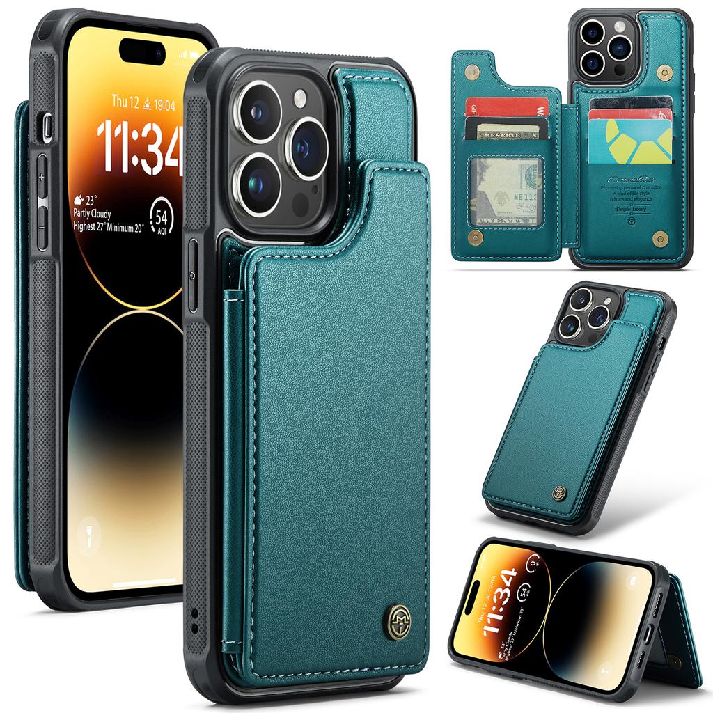 Для iPhone 7 8 Xs XR XS Max 11 12 13 14 15 16 серии Stand Card Wallet Интегрированный чехол для телефона из искусственной кожи премиум-класса