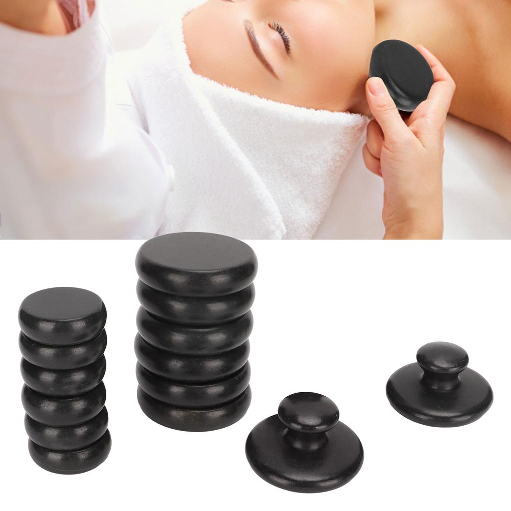 14pcs Massage Stone Set Home Beauty Salon Basalt Muscle Relax Therapy Spa Hot Stone for Men Women