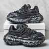 Men'S Platform Sneakers Autumn New Cross Tied Breathable Non Slip Running Shoes Comfortable Height Increase Fashion Casual Shoes
