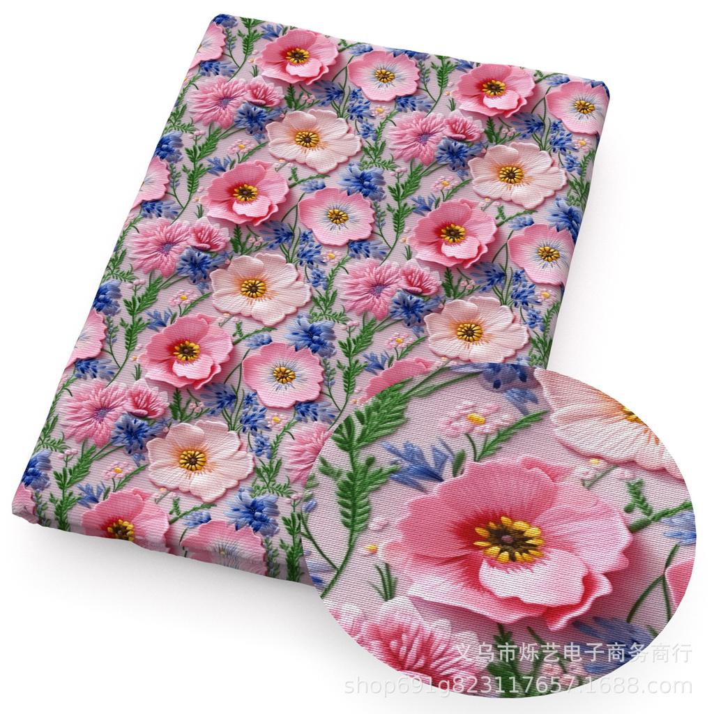 Сделай сам Синтетическая кожа Ткань Цветы Цветочный принт Имитация вышивки Искусственная кожа Обувь Имитация вышивки