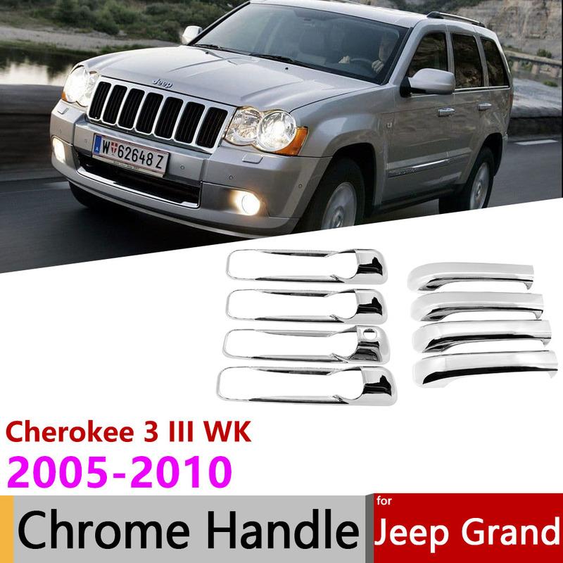 Авто Хром Для Jeep Grand Cherokee 3 III WK 2005~2010 Автомобильные Хромированные Накладки на Ручки Дверей ABS Аксессуары для Внешнего Стайлинга Наклейки