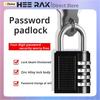 HEE RAK 4-digit Password Padlock Digital Door Locker Backpack Zinc Alloy Waterproof Gym Safely Code Outdoor Burglar Lock Silver