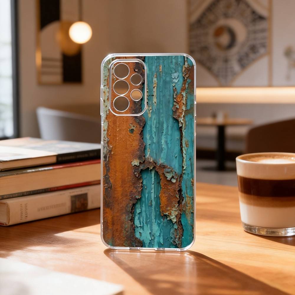 Ретро-чехол в индустриальном стиле с эффектом ржавчины для Samsung S25, S24, S21, S22, S23, S30, Ultra, S20, Plus, Fe Прозрачная крышка