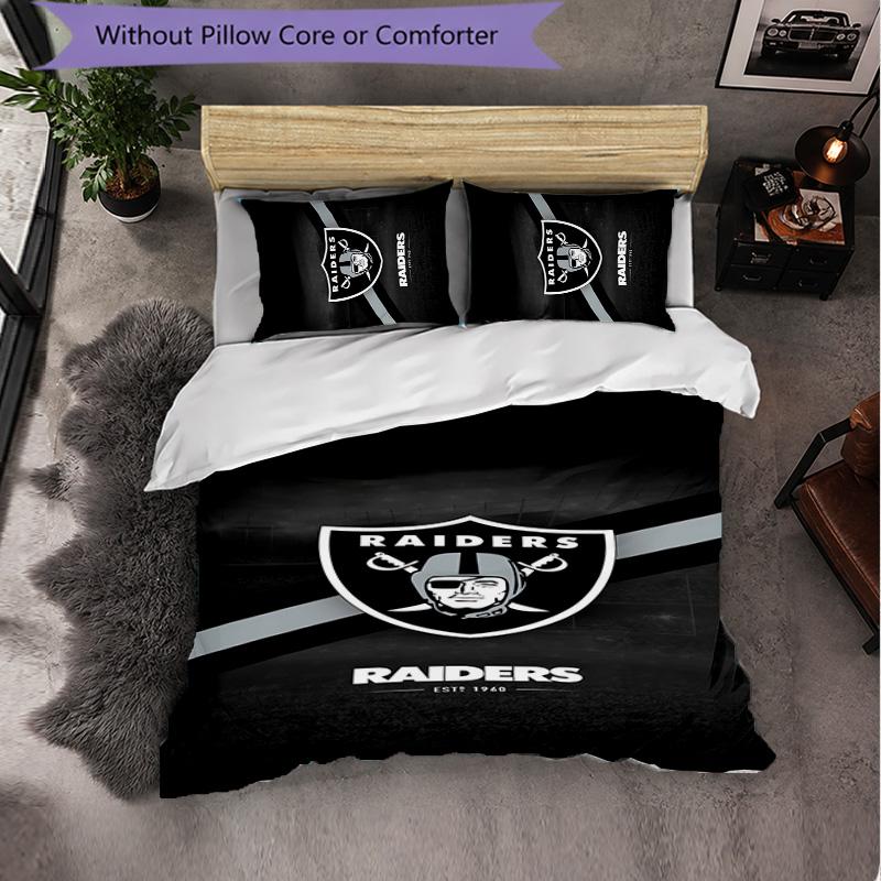 Las Vegas Raiders Pattern Microfiber 3Pcs Bedding Set Decor Duvet Cover Set For Bedroom Home Use