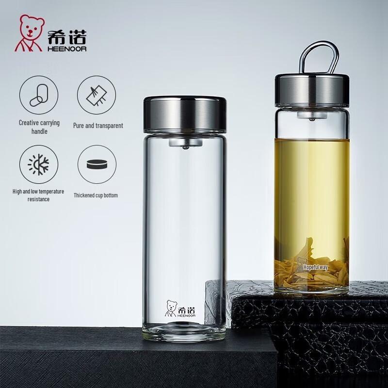 Heenoor XN6069 Borosilicate Glass Water Bottle