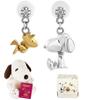 Серебряные Серьги 3D Асимметричные Snoopy and Woodstock Лимитированная Серия Игрушка Серебро 925 Официальные [Shinjuku Kura] (Набор из 2 предметов) (Плюш и Чехол)