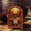 Ретро Набор для DIY Деревянный книжный уголок Фигурки Миниатюры Книжный шкаф Wanguo Декорация для книжной полки Дома Подставка для книг Для взрослых Ручная работа Подарки
